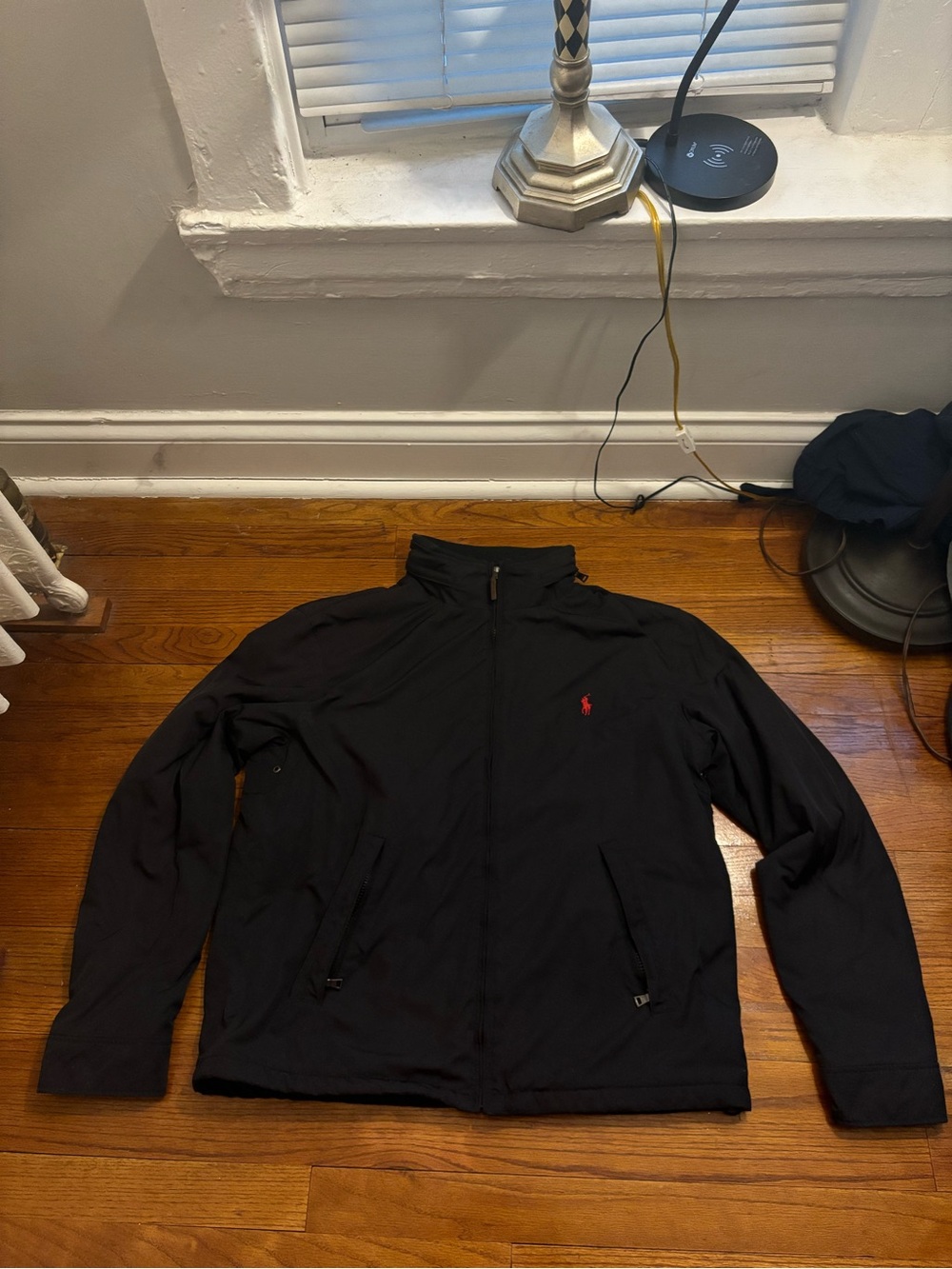 Polo Ralph Lauren Men’s Black Fleece Lined Hidden Hood Jacket Sz L